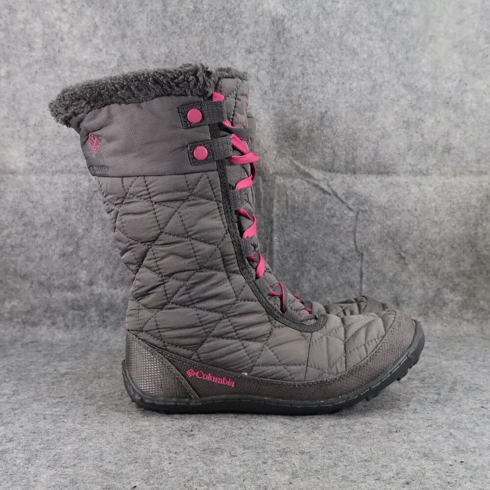 Columbia Shoes Youth 5 Boots Winter Snow Minx Waterproof Lace Up Insulated Grey